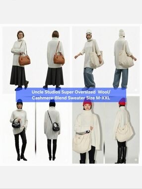 Uncle Studios Super Oversized  Wool/Cashmere-Blend Sweater Size M-XXL